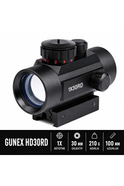 gunex HD30RD 1x30mm Kırmızı Yeşil Nokta Reddot