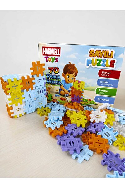HARWELL 70 Parça Sayılı Puzzle/Lego Oyuncak