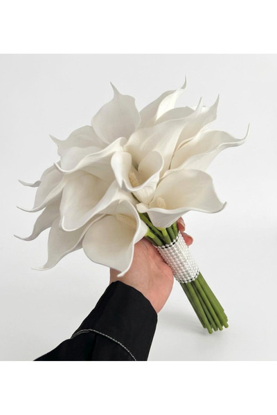 gelinbuketi Gelin Buketi Islak Dokulu Calla Lily (Gelincik) Yapay Çiçek - Gel...