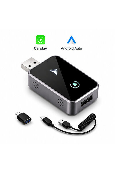 mirok Adaptor Wireless CarPlay & Android Auto 2 în 1 MIROK®, Conversie Wirele...