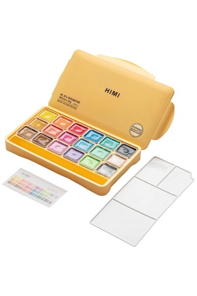 Art & Art HIMI Jelly Cup Gouache Set 18 Renk x 30 gr Metalik Renk Guaj Boya (...
