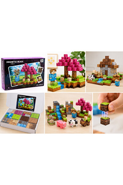 OEM Set de cuburi magnetice de construcție pentru copii - 108 piese educative...