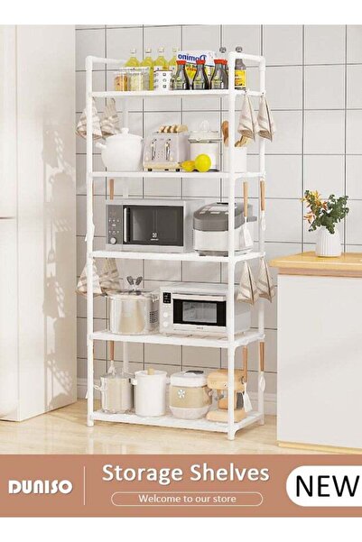 DUNISO 5 Tier Storage Shelves, Stable Kitchen Shelf Organizer, Storage Rack w...