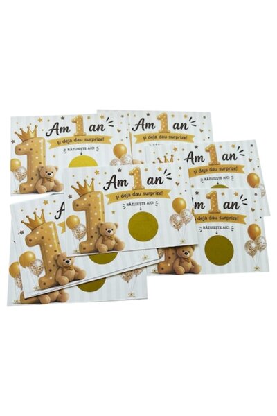 OEM Set 60 lozuri răzuibile pentru aniversarea de 1 an, mesaje amuzante și su...