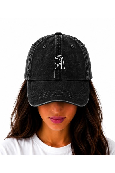 WeavedCo Girl with Pearl Earring Art Vintage Hat (Not Printed, Embroidered)