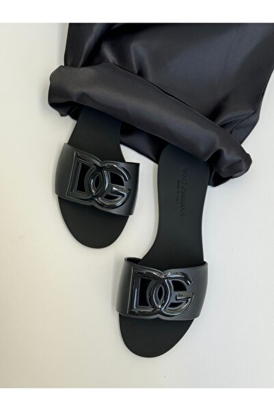 D&G womens rubber flat slides