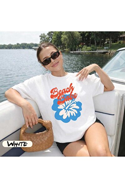 Grafftee Clothing Beach Babe Printed Unisex Oversize T-Shirt