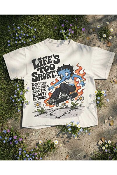 Grafftee Clothing Life Too Short Printed Unisex Oversize T-Shirt