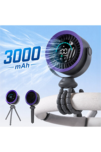 RCO Ventilator portabil Silentios, Baterie 3000 mAh, Ultra-Compact, Trepied i...