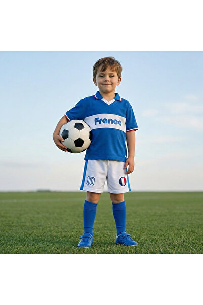 Juniors طقم تي شيرت بأكمام قصيرة وشورت مع طباعة فرنسية