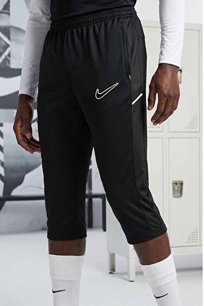 Nike Men's Training Capri Dri-Fit Zippered Navy Blue / Black Shorts Sweatpant...