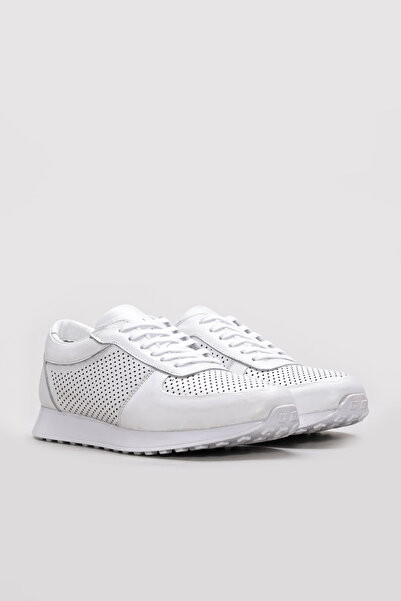 Ayakkabıhane Inside and Outside Genuine Leather White Men's Sports Sneaker Sh...