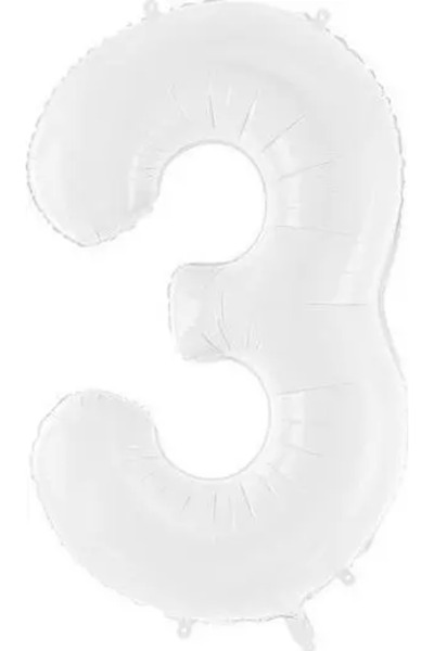 Partydeco Balon, PartyDeco, 86 cm, Alb
