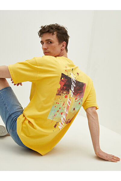 LC Waikiki Tricou bărbătesc din bumbac pieptănat, imprimat, cu guler rotund ș...