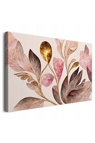 DecoWalls Pictura Pe Panza Cu Rama, Decowalls, Frunze Pudrate, 90x60 cm, Impr...
