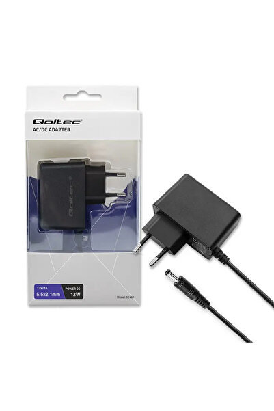 Qoltec Adaptor AC, Qoltec, 12W, 12V, 1A, 5.5 x 2.1
