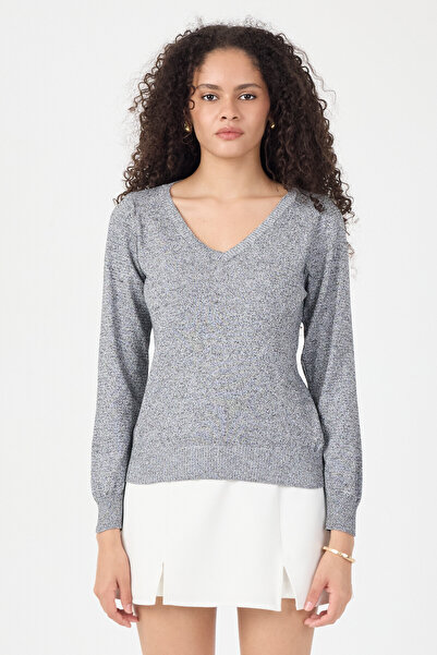 ENQUE V-Neck Women's Basic Knitwear Sweater