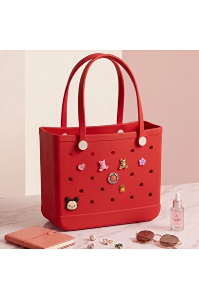 VELLİNE Perforated Eva Material Large Volume Women's Shoulder Bag Beach Daily...