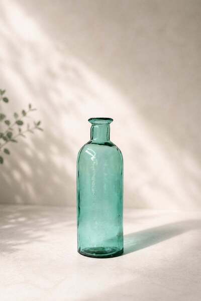 Barine Netherlands Recycled Glass Bottle Vase 12 X 35 cm