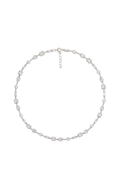 LİNYA JEWELLERY Geometrik Sıra Taşlı Kolye Gümüş