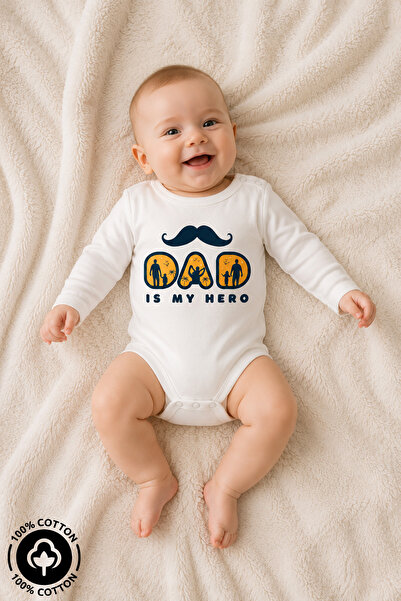 Miniel Unisex Bebek %100 Pamuklu 0-12 Ay Baskılı Bebek Uzun Kollu Body Zıbın