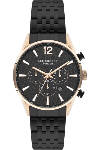 Lee Cooper Ceas de modă bărbătesc LC07549.450, negru — pentru un cadou.