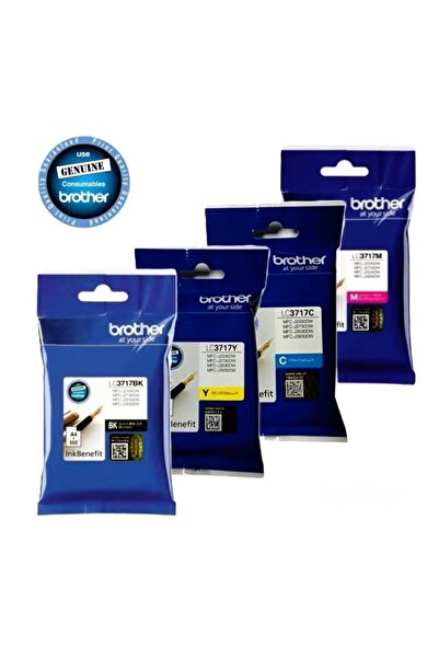 Brother Genuine LC3717 Ink Cartridge Set (Black, Cyan, Magenta, Yellow) – Sta...