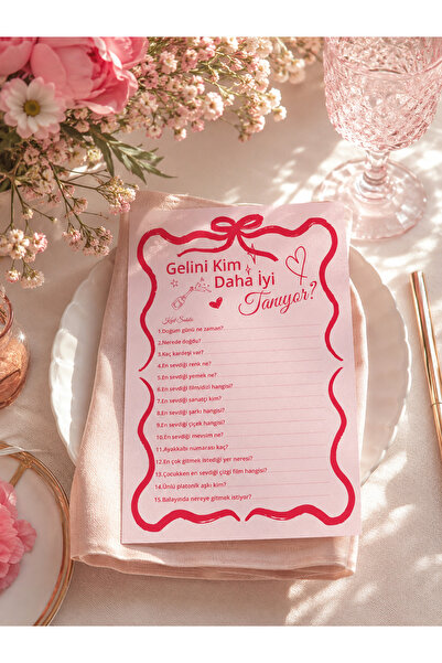 ST Design 10 Adet A5 Bekarlığa Veda Partisine Özel Pembe "Gelini Kim Daha İyi...