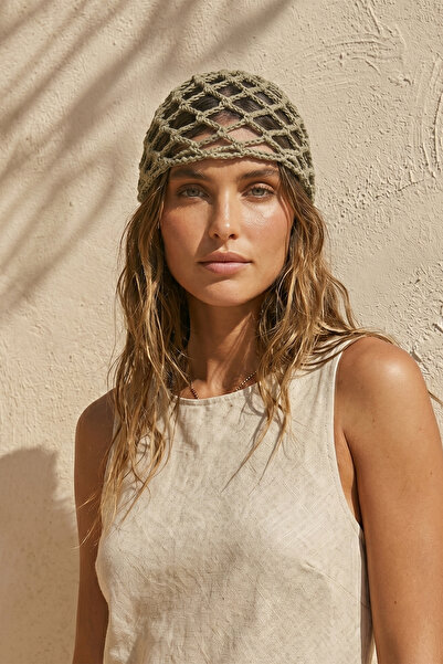 REMSA Knitted Hairnet Sea Beach Hair Accessory 2148 Khaki