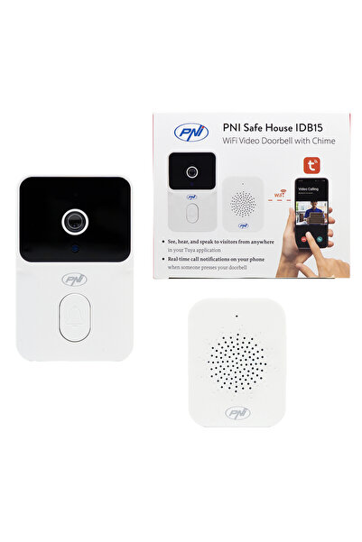 PNI Sonerie video Safe House IDB15 WiFi, vizibilitate noctura, IP54, acumulat...