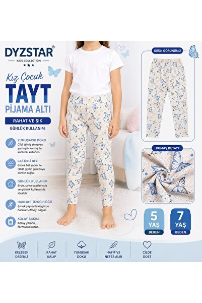 DYZSTAR Devojčice, helanke sa uzorkom leptira, donji deo pidžame, elastični s...
