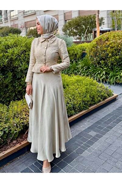 Moodbasic Premium Kesme Jacquard Skirt Suit