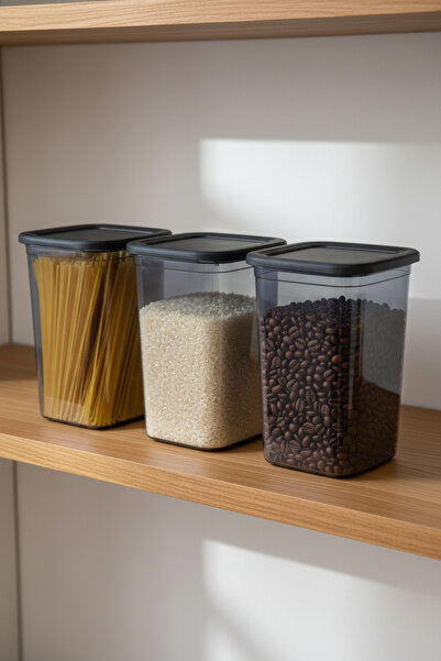 YAZICI Set of 3 1.3 Liter Food Storage Containers |   Storage Box with Lid fo...
