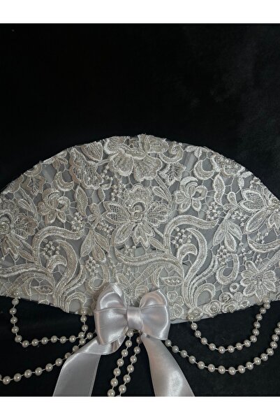 Bridal Luxe Vintage Premium Bridal Fan with Pearls White Fan Wedding Engageme...