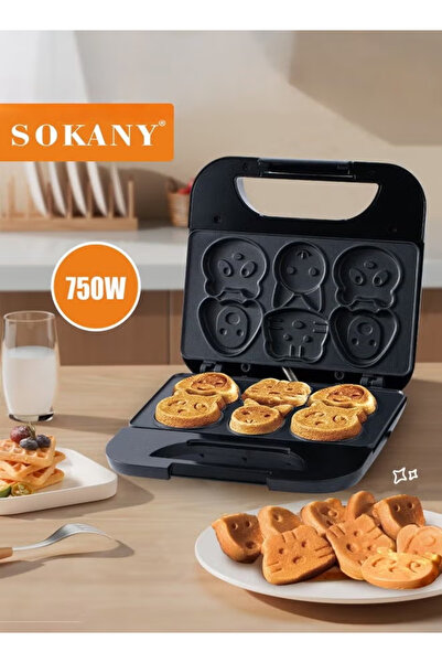 Lorraya Electric Cartoon Cake Waffle Maker 750W Non Stick Double Sided Baking...