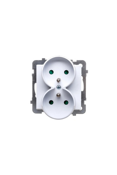 OSPEL Soclu dublu Sonata z/u 16A IP20 cu obloane albe (GP-2RRZp/m/00)