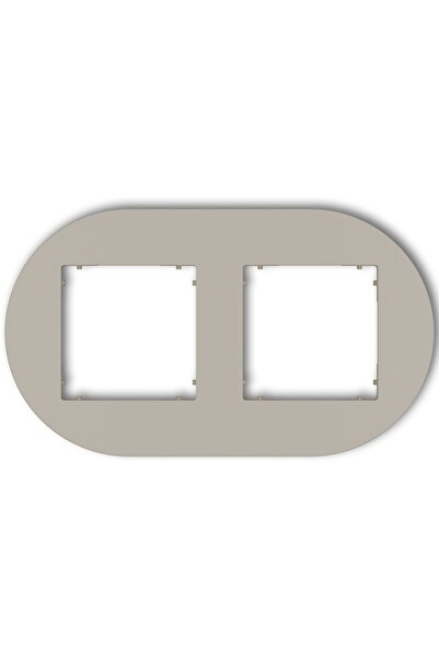 KARLIK MINI Ramă universală dublă rotundă din material plastic bej 60MRTO-2