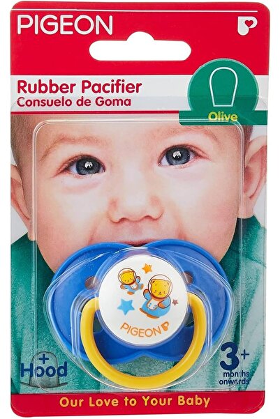 Pigeon Rubber Pacifier, Olive Blue