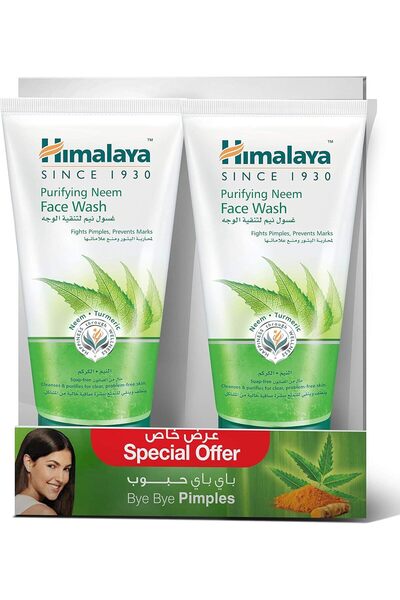 Himalaya Purifying Neem Face Wash 2X150ml - Helps Fight Pimples & Prevent Mar...