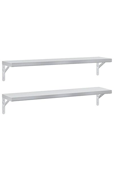 vidaxl Rafturi de perete 2 buc. 100 x 23,5 cm oțel inoxidabil argintiu