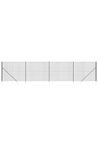 vidaxl Gard din plasă de sârmă cu țăruși de fixare, antracit, 1,4 x 10 m