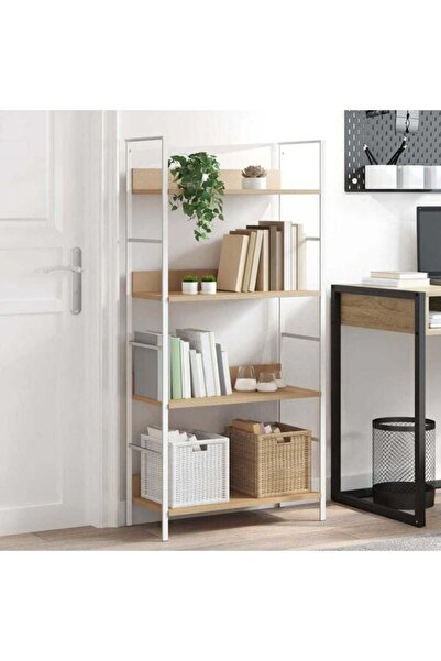 vidaxl Bibliotecă cu 4 rafturi, stejar, 60 x 27.6 x 124.5 cm, lemn prelucrat