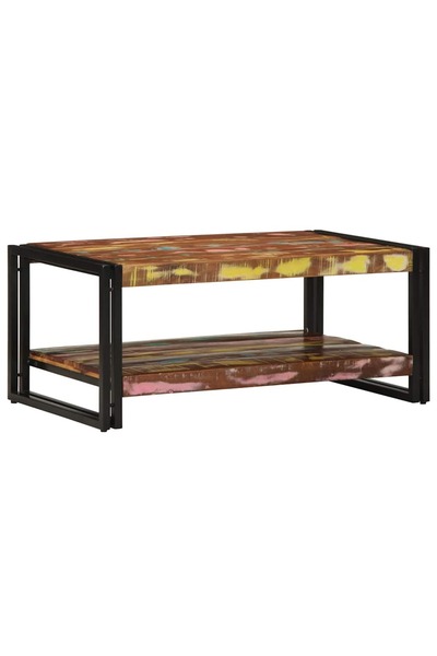 vidaxl Masuta de cafea multicolora 90x50x38 cm lemn masiv recuperat