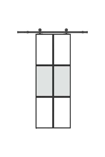 vidaxl Ușă glisantă cu sticlă securizată și set de feronerie din aluminiu