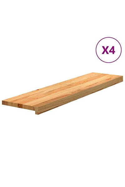 vidaxl Benzi antiderapante pentru scări, 4 bucăți, din lemn masiv de stejar, ...