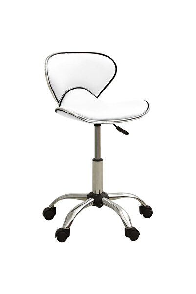 vidaxl Scaun de birou, alb, piele ecologică