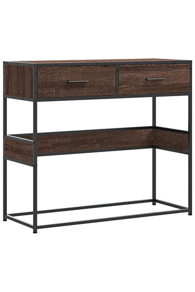 vidaxl Măsuță consolă, stejar maro, 90x35x80 cm, lemn prelucrat