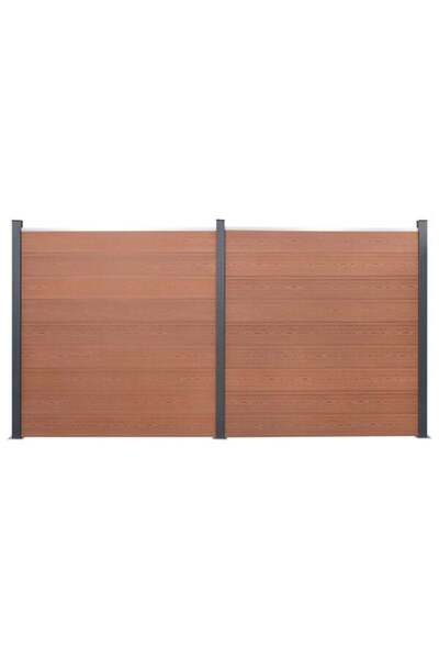 vidaxl Set panouri gard, maro, 353 x 186 cm, WPC