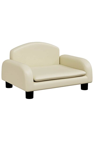 vidaxl Canapea pentru copii, crem, 50x40x30 cm, piele ecologică