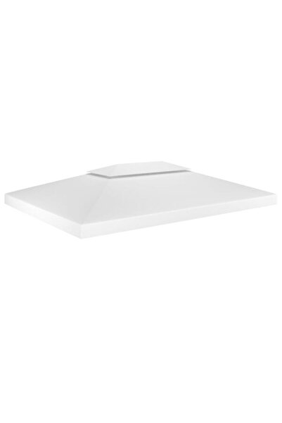 vidaxl Acoperiș foișor cu două niveluri, alb, 4 x 3 m, 310 g/m²